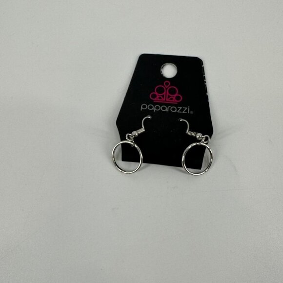 Bundle of Two Paparazzi Dangle Earrings Tear Drop and Circle - Picture 4 of 6